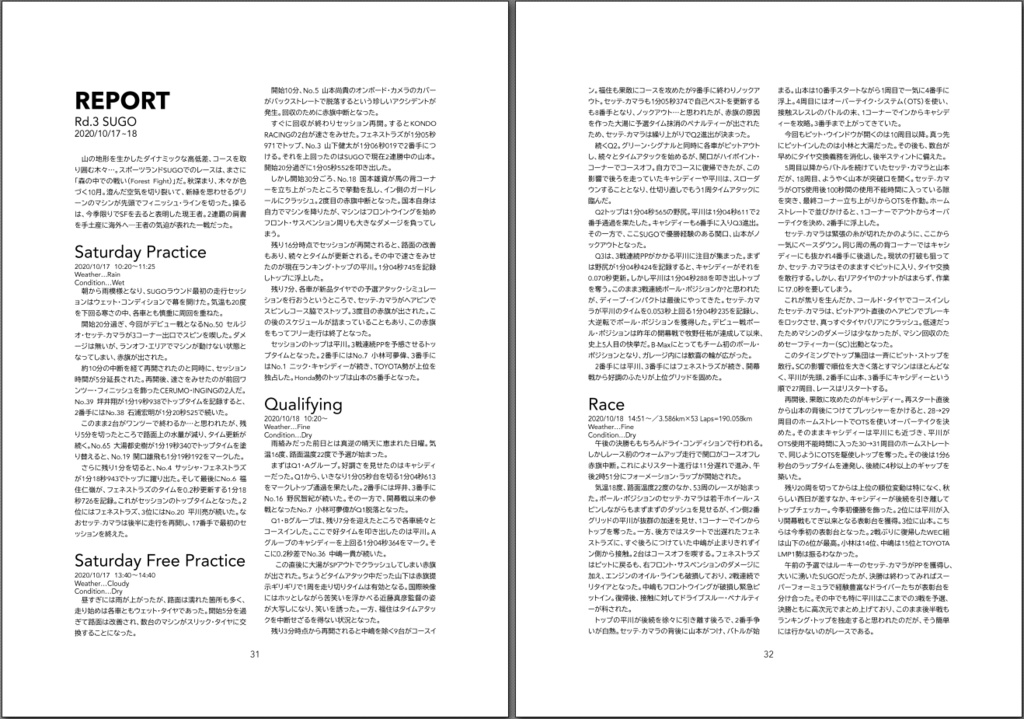 Japanese SUPER FORMULA Championship UNOFFICIAL YEARBOOK 2020-2021
