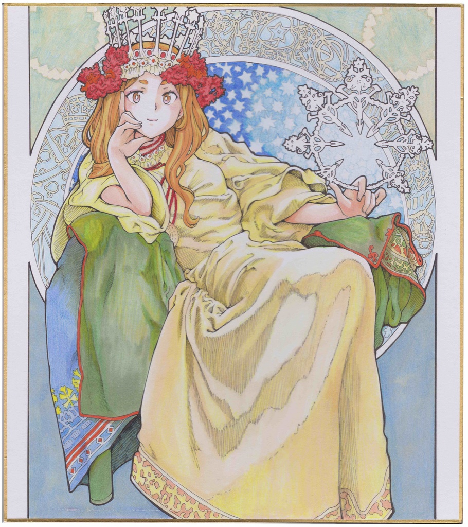 【受注生産】黒木雄心直筆サインカラー色紙【背景ありフルカラー】