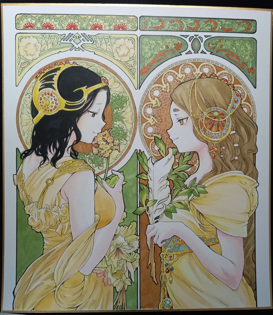 【受注生産】黒木雄心直筆サインカラー色紙【背景ありフルカラー】