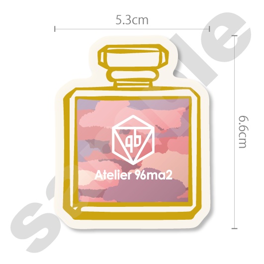 ステッカー【単品】『香水瓶 (ピンク)』