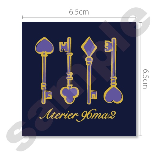 ステッカー【セット】『鍵(紺紫)&香水瓶(ピンク)』