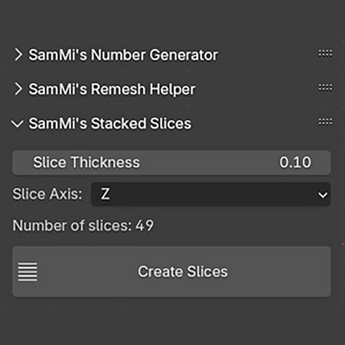 SamMi's Stacked Slices | Blender Addon スタックド・スライサー・ツール
