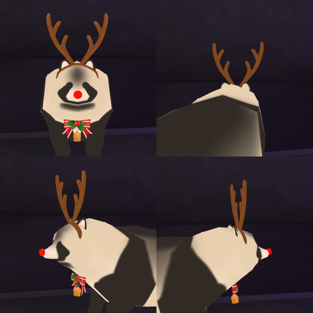 【たぬき専用衣装】サンタ帽子とトナカイカチューシャ【VRChat】#Marie_Merry