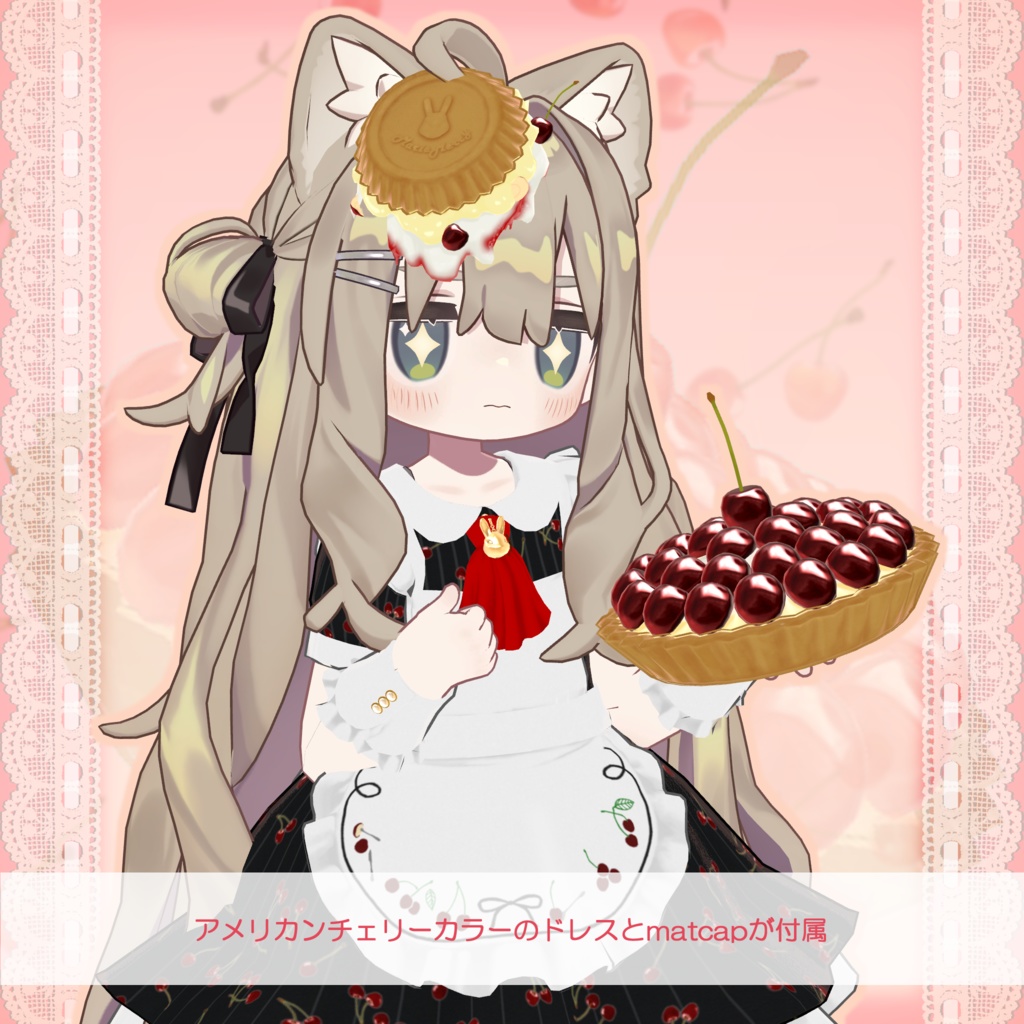 【ネヴリー・まめふれんず対応】Cherry panic dress【VRChat】#Marie_Merry
