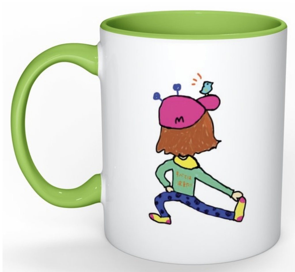 マグカップ《小鳥とミリック緑》