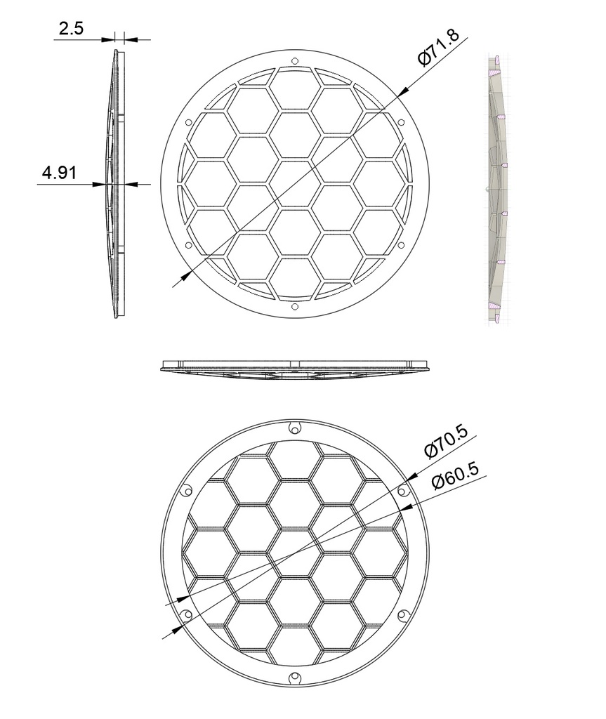 MarkAudio CHN40/OM-MF4用サランネット【タイプ2】