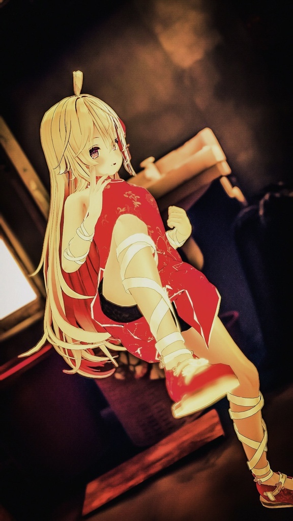 ソラハ用チャイナドレスセット、モジュラアバター対応(ギミック付き)