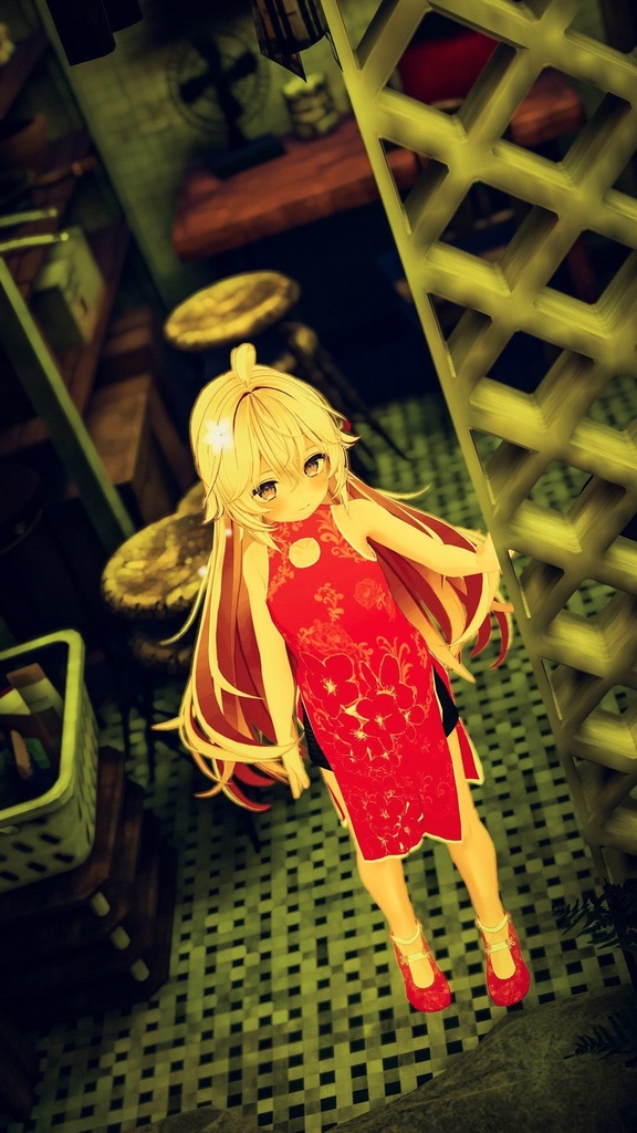 ソラハ用チャイナドレスセット、モジュラアバター対応(ギミック付き)