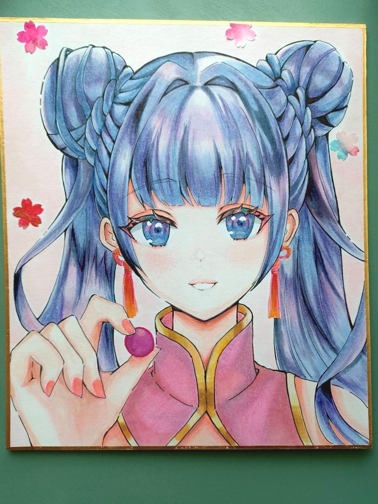 「CHEER UP」手描きの色紙 一点もの