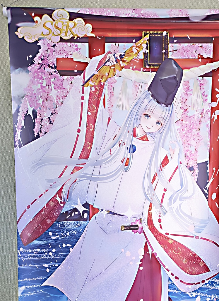 数量限定残1つオリジナルタペストリー 白拍子さんオリジナルキャラクター