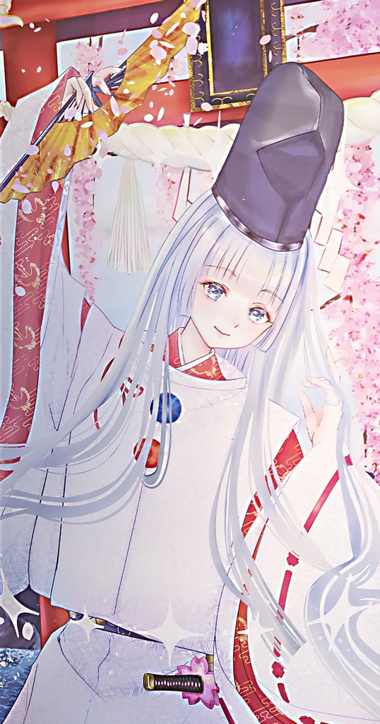 数量限定残1つオリジナルタペストリー 白拍子さんオリジナルキャラクター