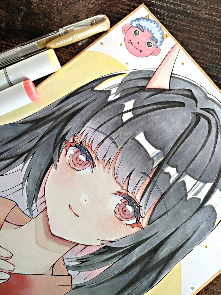 手描き】イラスト色紙【アナログ】 | SKIMA（スキマ）
