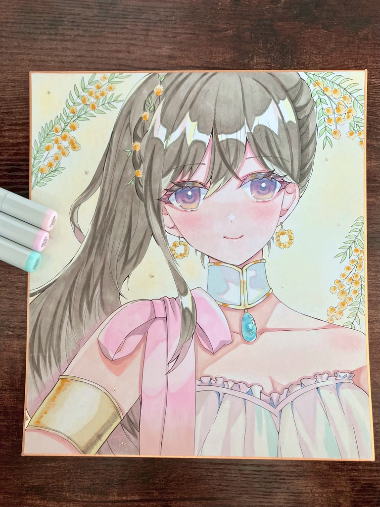 アナログ色紙 ミモザさん 色紙一点物 色紙大