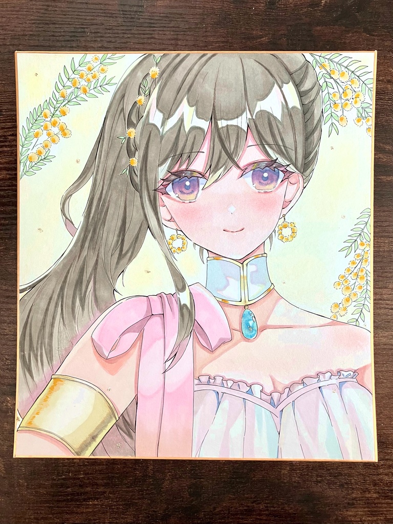 アナログ色紙 ミモザさん 色紙一点物 色紙大