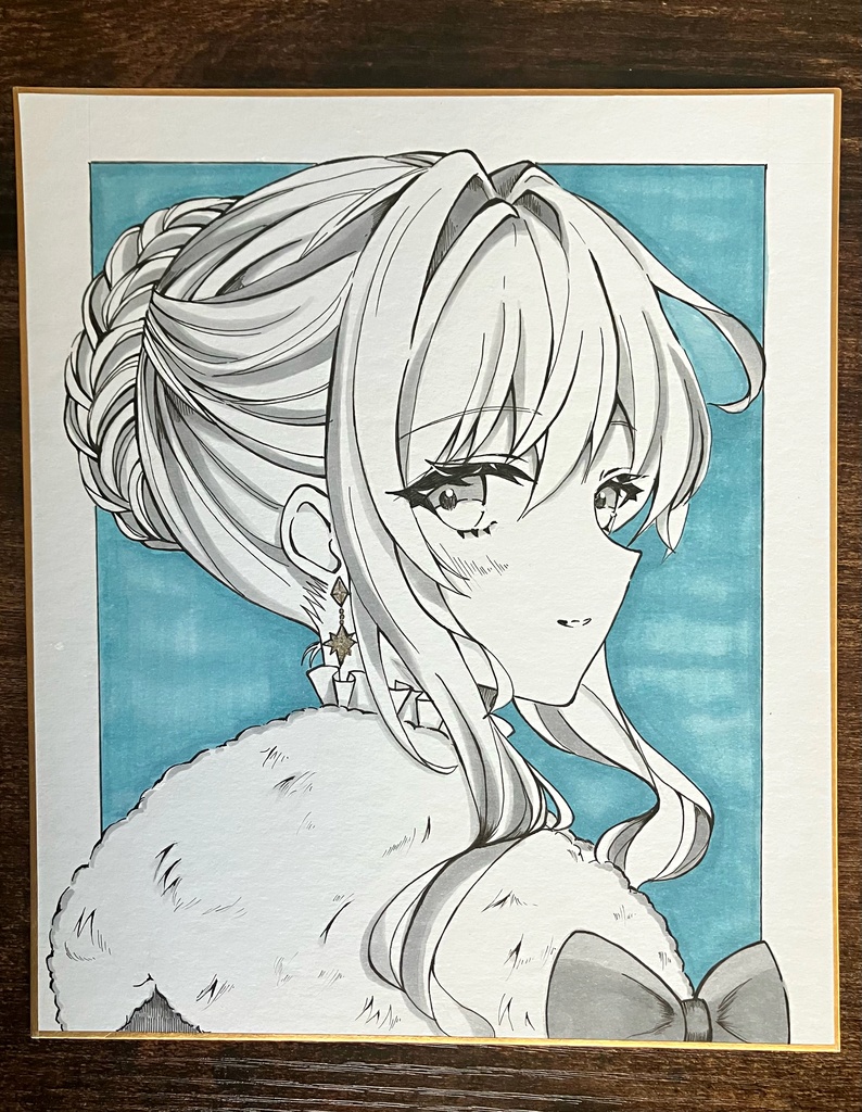 コピック原画色紙/原画販売/手描き色紙/雪の女王さま