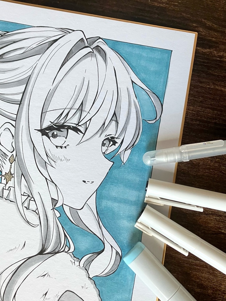 コピック原画色紙/原画販売/手描き色紙/雪の女王さま