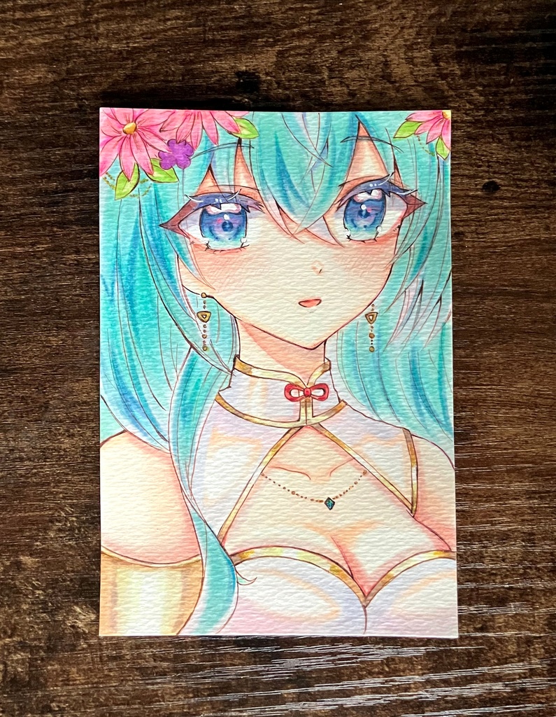 手描きのポストカード 原画一点物 コピック手描き