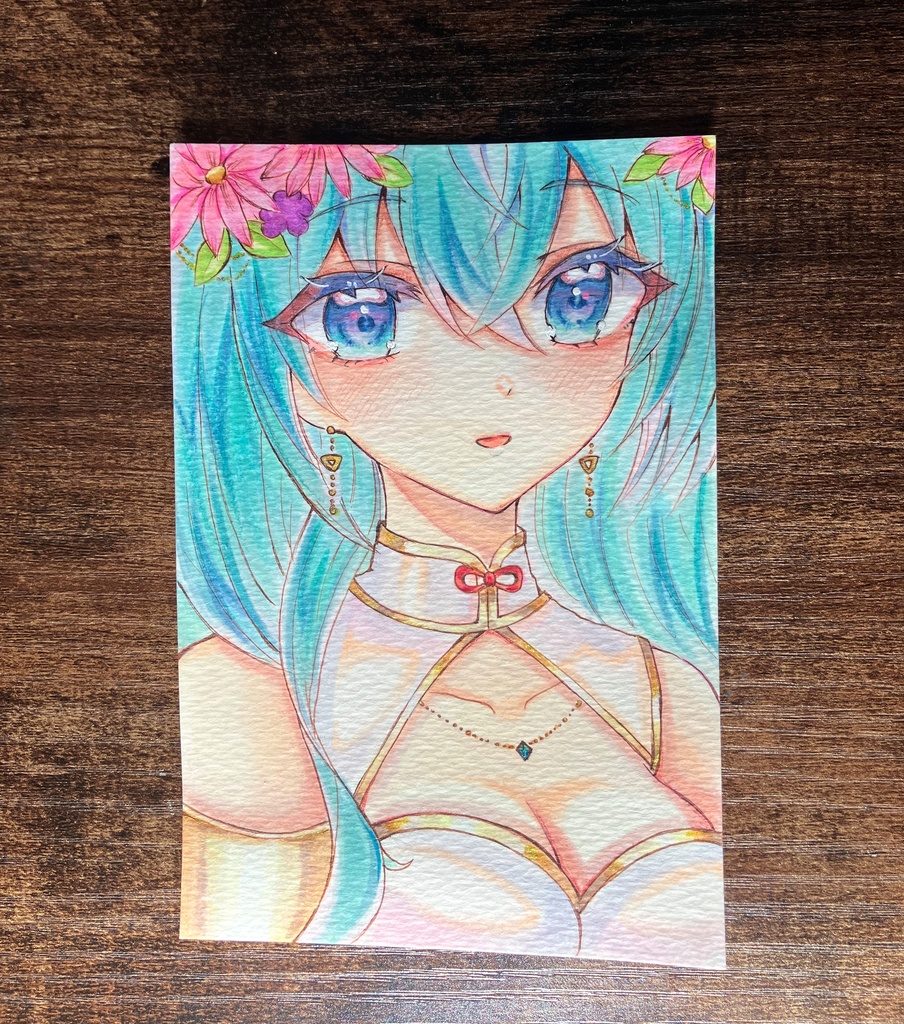 手描きのポストカード 原画一点物 コピック手描き