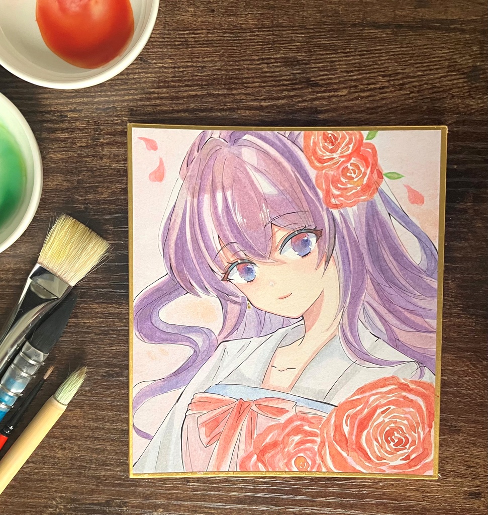 透明水彩原画 透明水彩色紙 原画 ローズちゃん