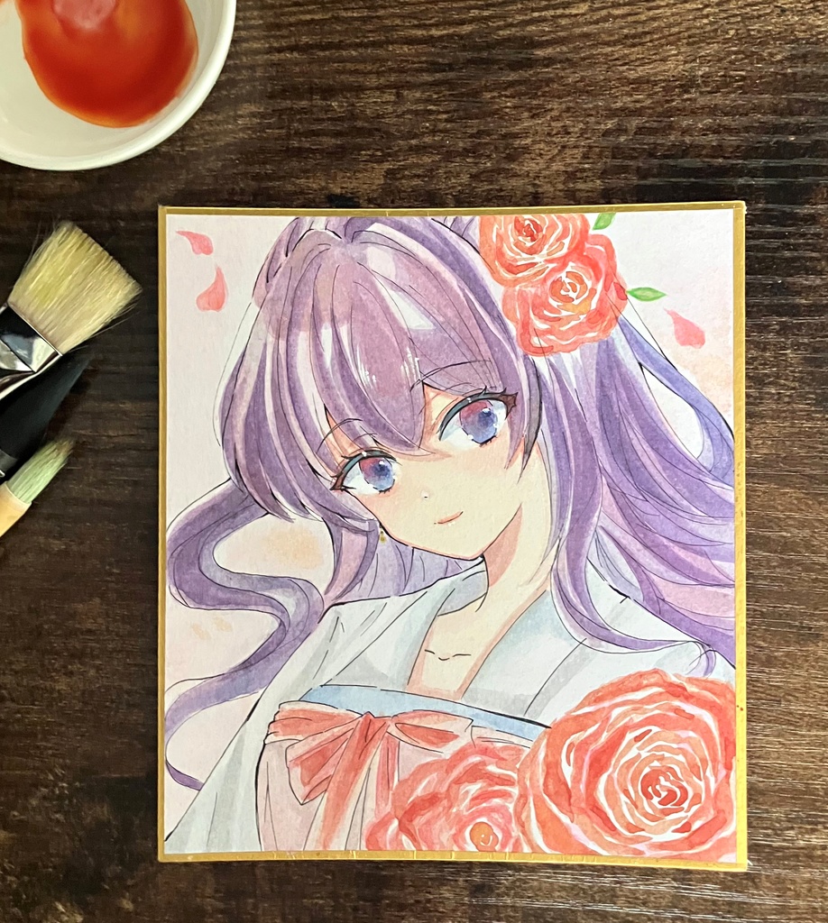 透明水彩原画 透明水彩色紙 原画 ローズちゃん