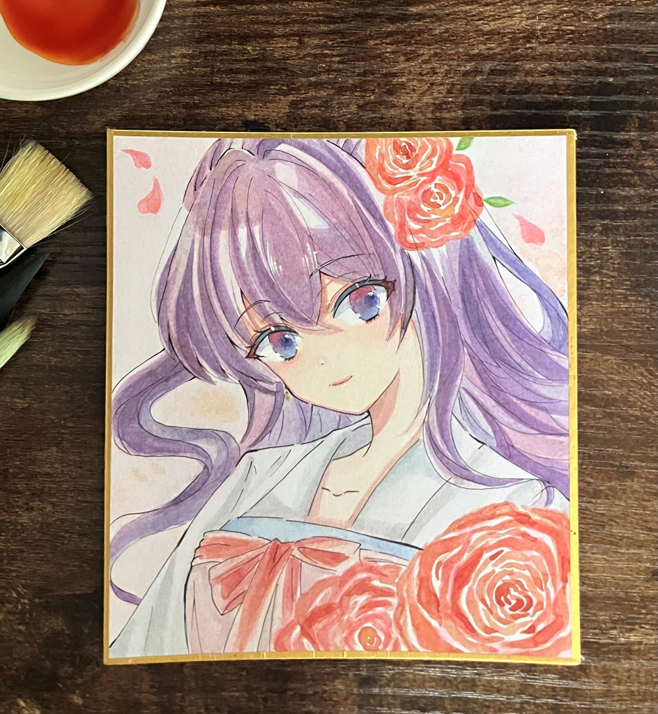透明水彩原画 透明水彩色紙 原画 ローズちゃん