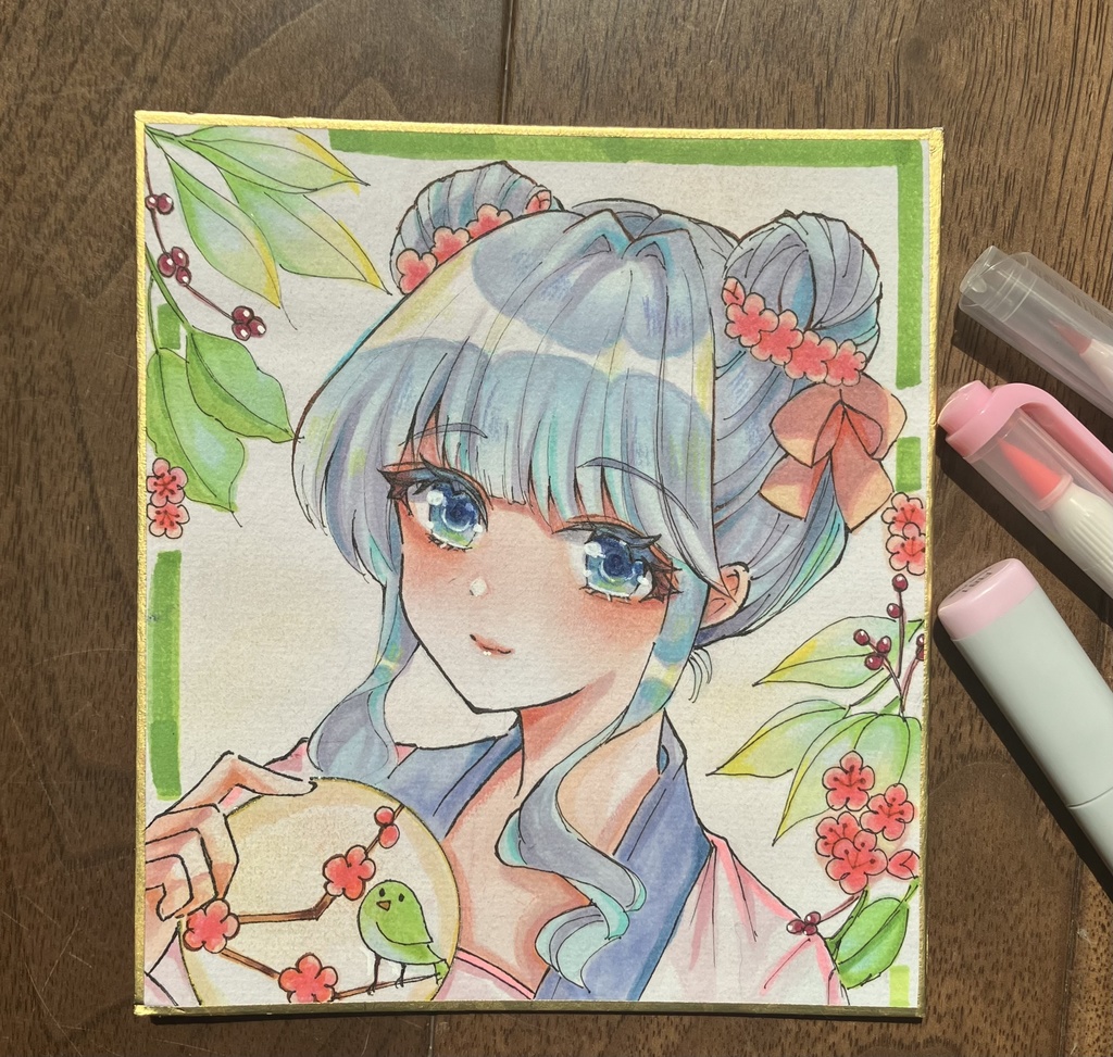コピック原画 コピック色紙 手描き色紙 アナログ色紙 梅梅さん