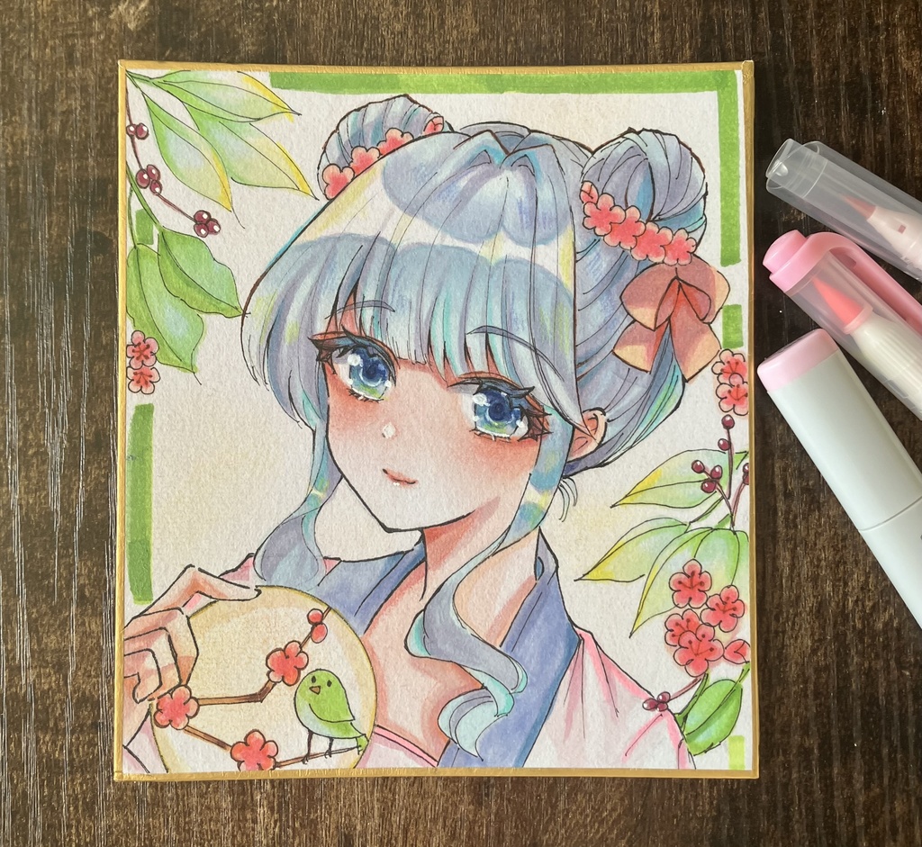 コピック原画 コピック色紙 手描き色紙 アナログ色紙 梅梅さん