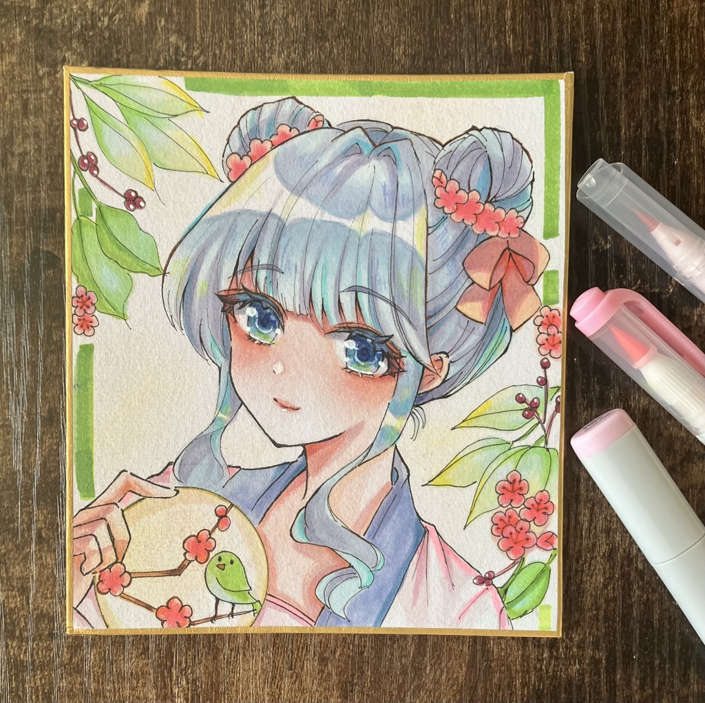 コピック原画 コピック色紙 手描き色紙 アナログ色紙 梅梅さん