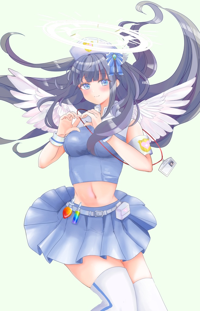 透明水彩原画・手描き原画・額装原画・雫ちゃん・お出かけアクスタ付き・白い額