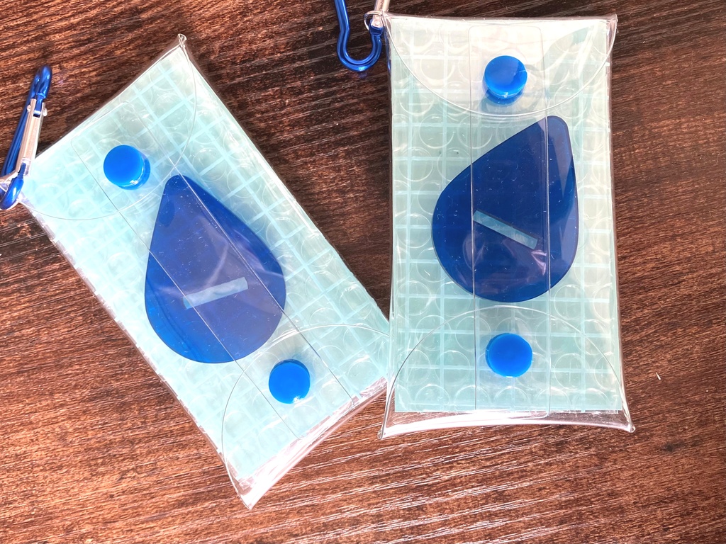 透明水彩原画・手描き原画・額装原画・雫ちゃん・お出かけアクスタ付き・白い額