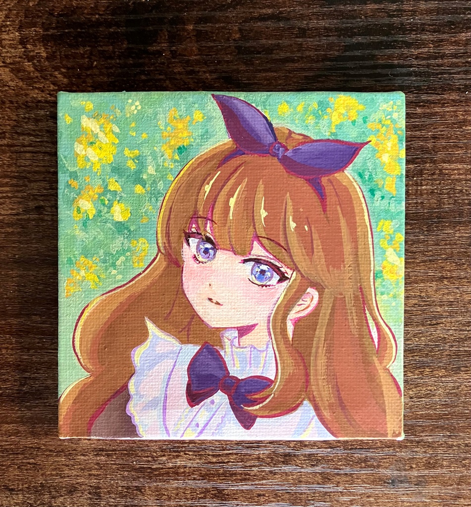原画キャンバス アクリルガッシュ原画 ミモザさん 原画販売 ミニキャンバス