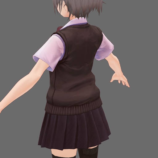 VRoid女性制服モデル向けテクスチャ 落ち着いた茶色