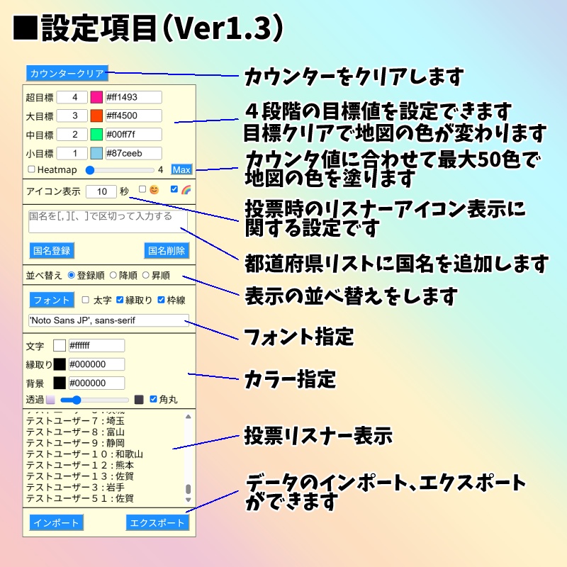 【有料280円】「みんなで日本地図カウンター」都道府県耐久(わんコメテンプレート)