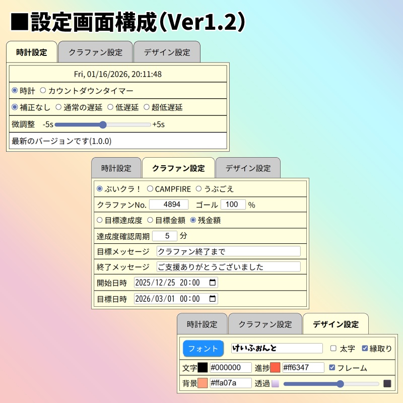 【有料500円】クラファンカウンター クラファンの達成度を表示