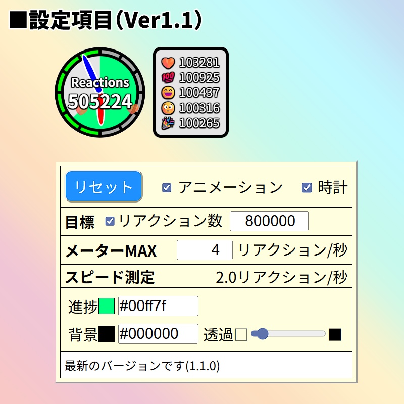 【有料280円】リアクションスピードメーター🌈(リアスピ)(わんコメテンプレート)