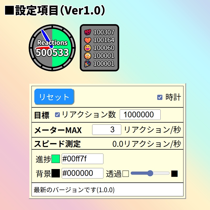 【有料280円】リアクションスピードメーター🌈(リアスピ)(わんコメテンプレート)