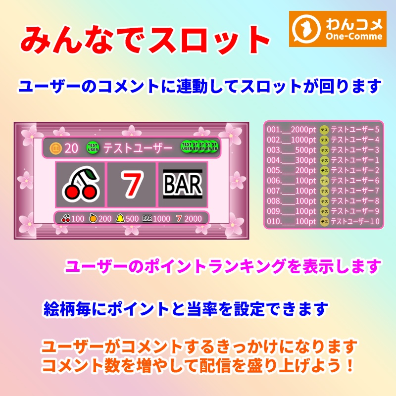 【有料280円】みんなでスロット(わんコメテンプレート)