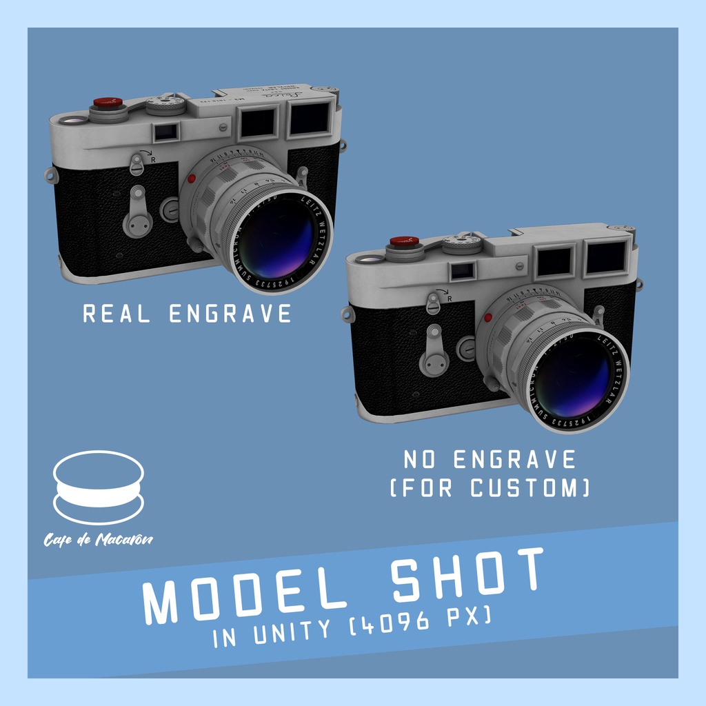 【3Dモデル for VRChat】クラシックRangefinderカメラ 「Leica M3」