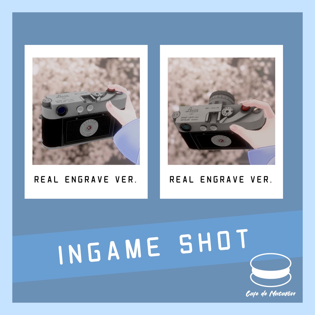 【3Dモデル for VRChat】クラシックRangefinderカメラ 「Leica M3」