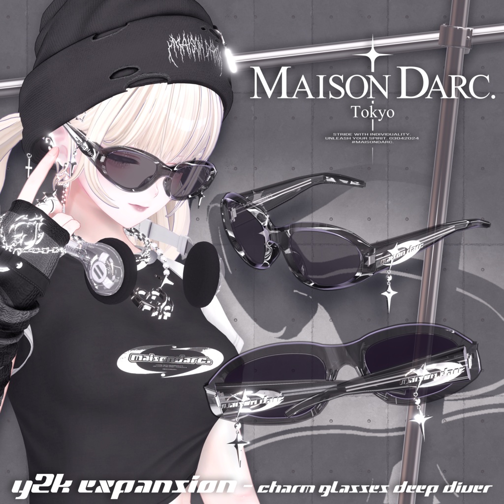 ♘Eyewear - Charm Clear glasses 『Deep Diver』