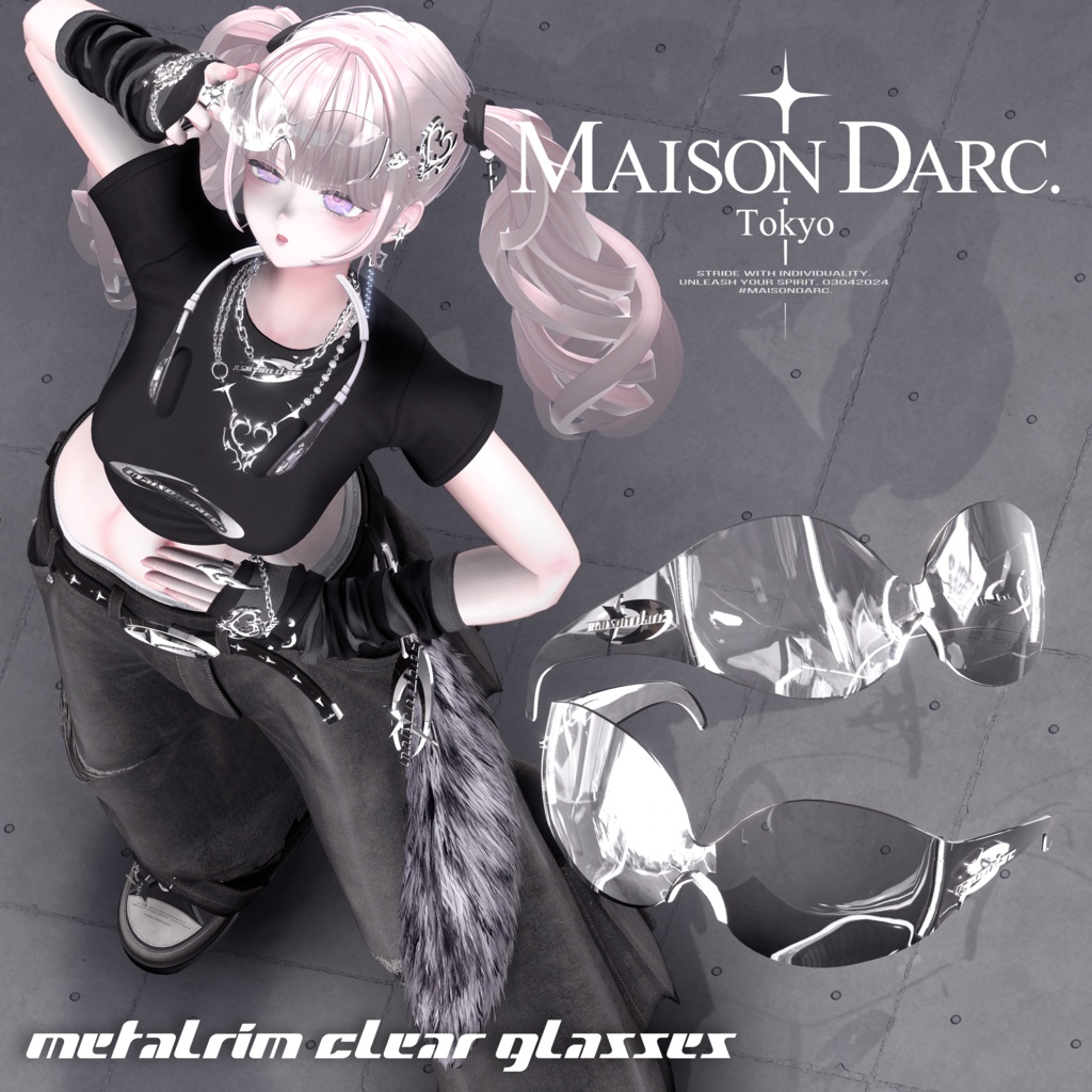 ♘Eyewear - Metalrim Clear Glasses