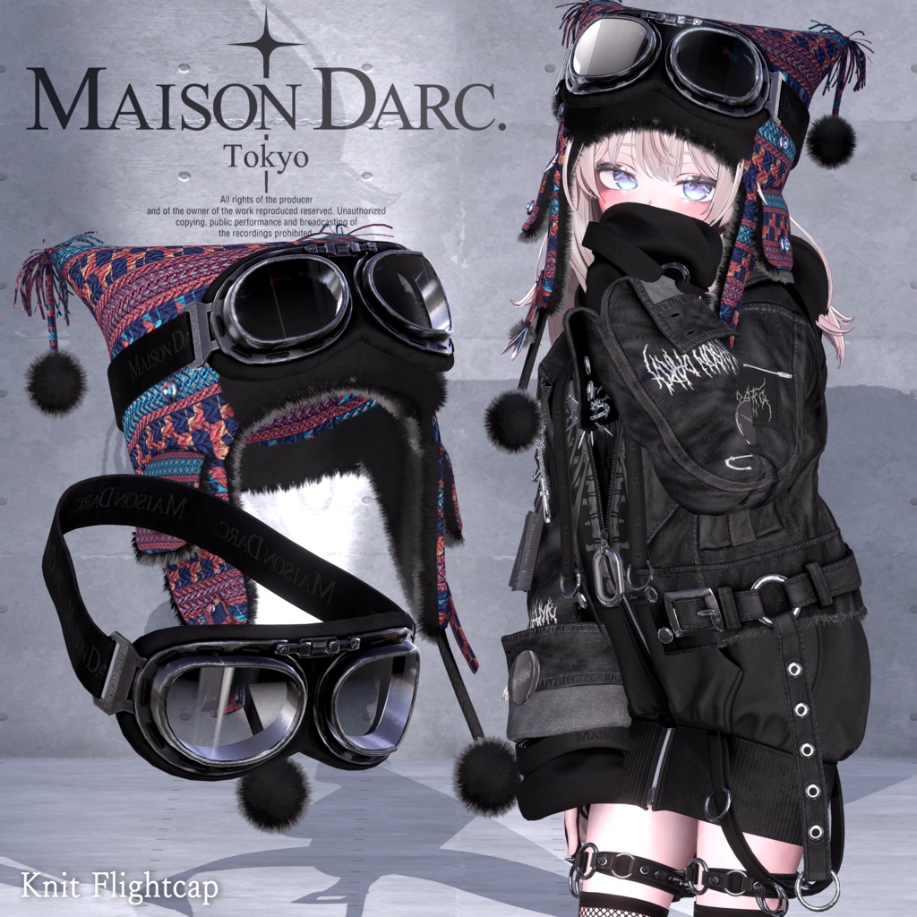 ♘KNIT FLIGHTCAP♘