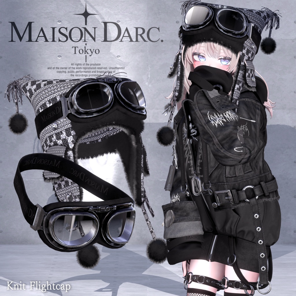 ♘KNIT FLIGHTCAP♘