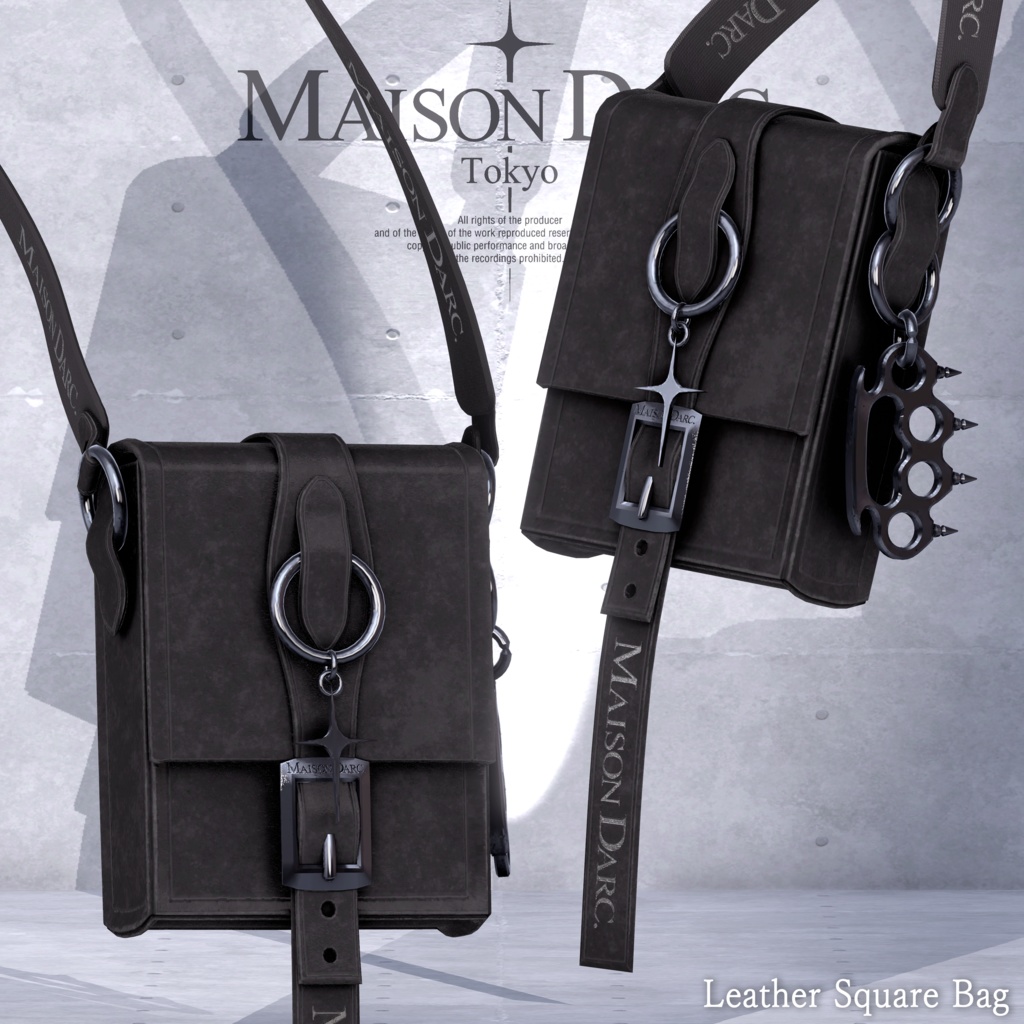 ♘LEATHER SQUARE BAG♘