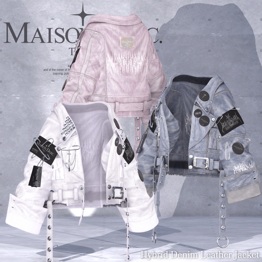 ♘HYBRID DENIM LEATHER JACKET♘