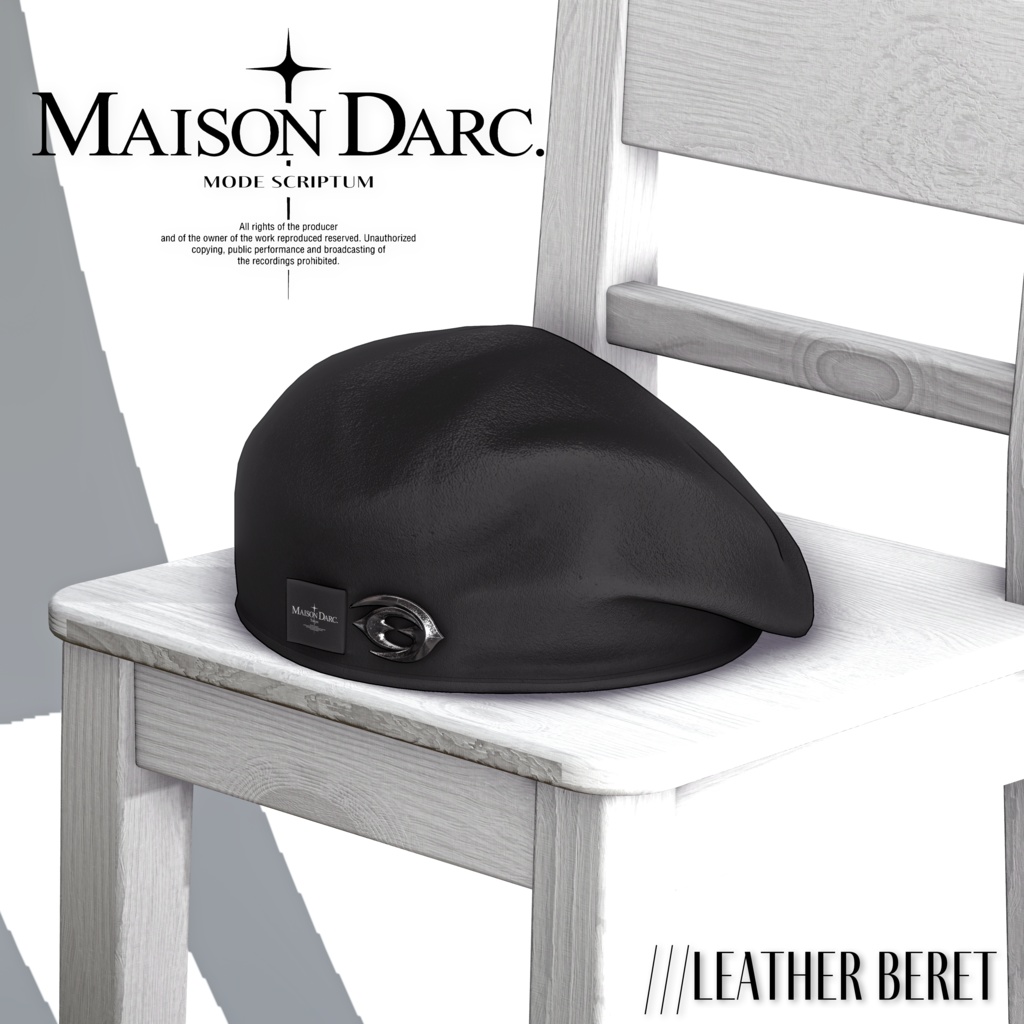 ♘MODE SCRIPTUM /// LEATHER BERET♘