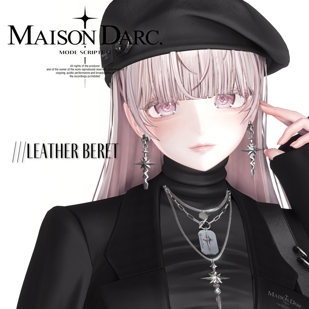 ♘MODE SCRIPTUM /// LEATHER BERET♘