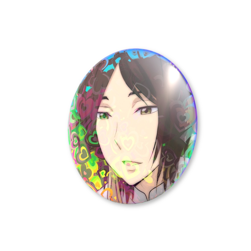 六見遊馬 缶バッジホロ