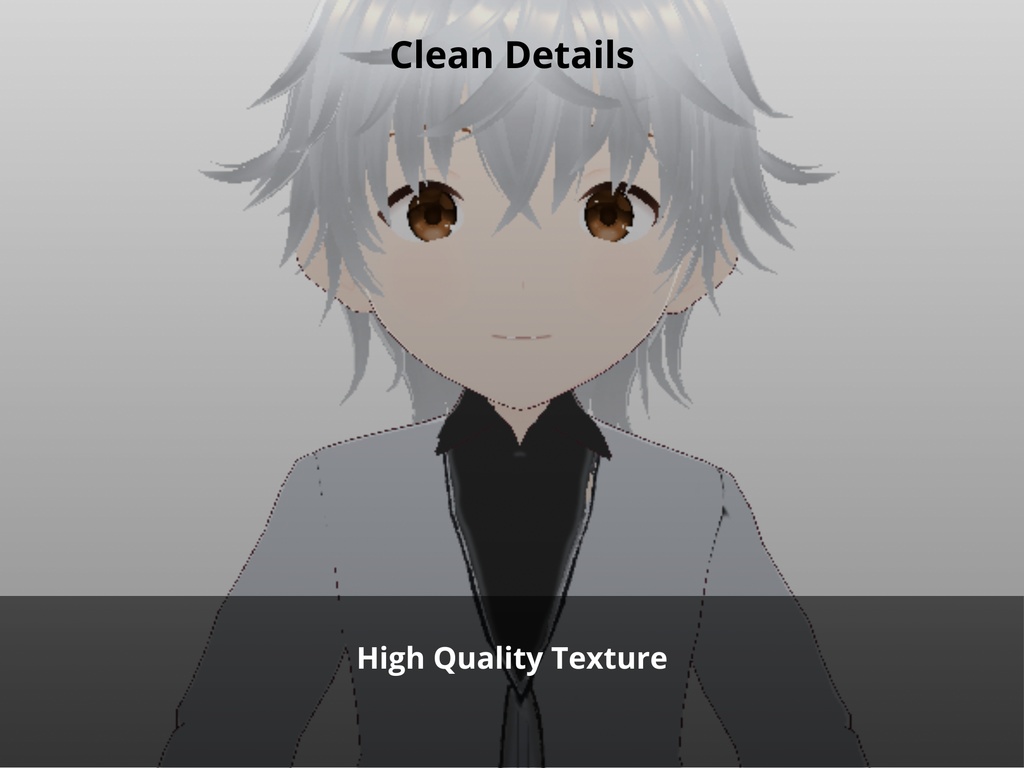 VRoid Outfit | Cyber Jacket | VTuber Clothes | 3 Color Pack (Frost / Ice Grey / Graphite)