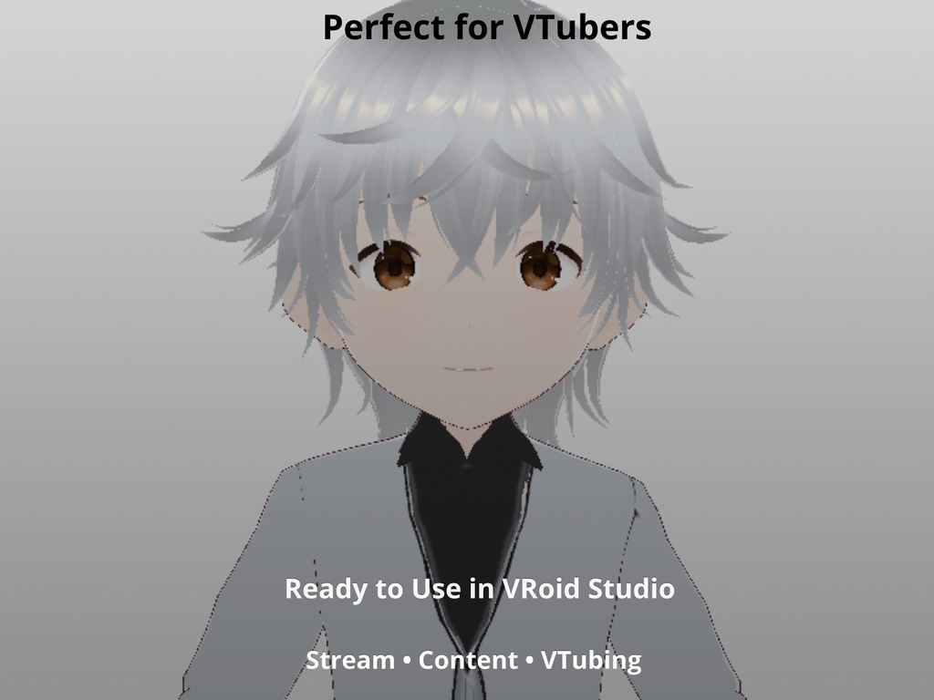 VRoid Outfit | Cyber Jacket | VTuber Clothes | 3 Color Pack (Frost / Ice Grey / Graphite)